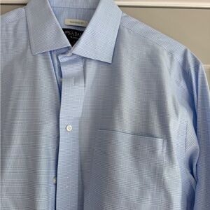 Jos. A. Bank Light Blue Checkered Dress Shirt